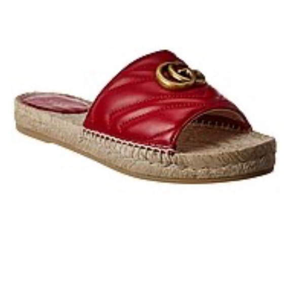 Gucci Shoes - Gucci GG Leather Espadrille Sandal size 7